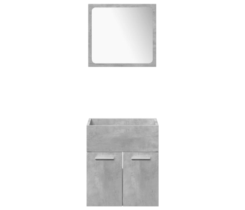 Juego muebles de baño 4 pzas madera contrachapada gris hormigón