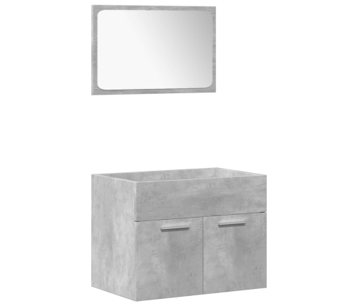 Juego muebles de baño 4 pzas madera contrachapada gris hormigón