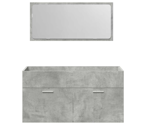 Juego muebles de baño 4 pzas madera contrachapada gris hormigón