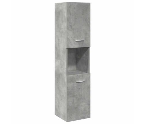 Juego muebles de baño 4 pzas madera contrachapada gris hormigón