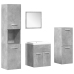 Set muebles de baño 5 piezas madera ingeniería gris hormigón