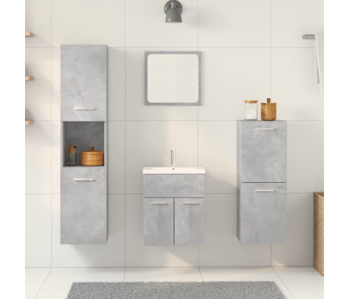 Set muebles de baño 5 piezas madera ingeniería gris hormigón