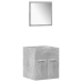 Set muebles de baño 5 piezas madera ingeniería gris hormigón