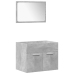 Set muebles de baño 5 piezas madera ingeniería gris hormigón