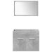 Set muebles de baño 5 piezas madera ingeniería gris hormigón