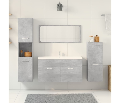 Set muebles de baño 5 piezas madera ingeniería gris hormigón