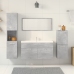 Set muebles de baño 5 piezas madera ingeniería gris hormigón