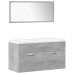 Set muebles de baño 5 piezas madera ingeniería gris hormigón