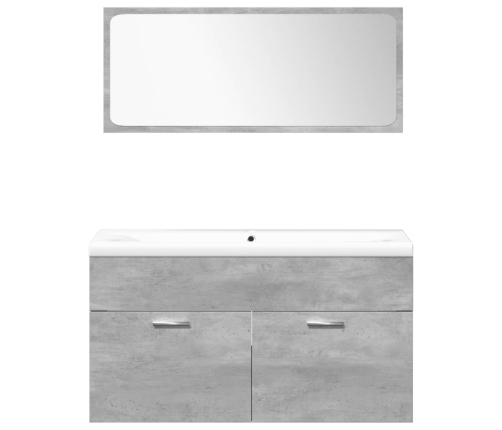 Set muebles de baño 5 piezas madera ingeniería gris hormigón