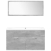 Set muebles de baño 5 piezas madera ingeniería gris hormigón