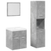 Juego muebles de baño 4 pzas madera contrachapada gris hormigón