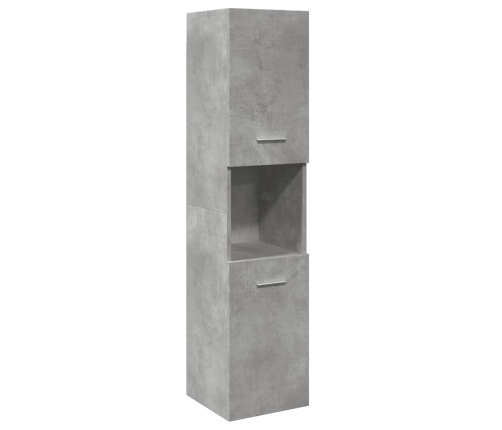 Juego muebles de baño 4 pzas madera contrachapada gris hormigón