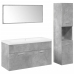 Juego muebles de baño 4 pzas madera contrachapada gris hormigón