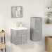 Juego muebles de baño 4 pzas madera contrachapada gris hormigón