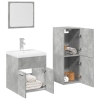 Juego muebles de baño 4 pzas madera contrachapada gris hormigón