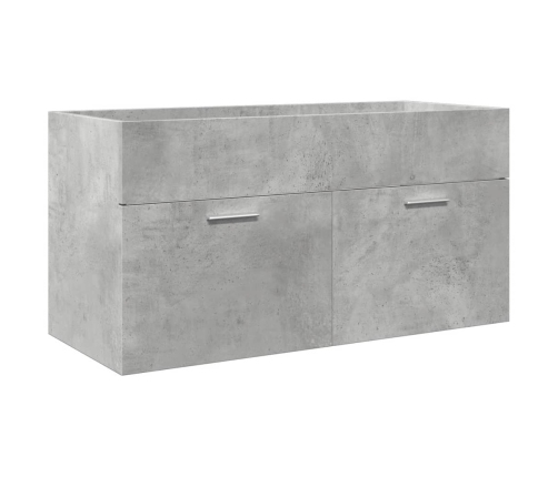 Juego muebles de baño 4 pzas madera contrachapada gris hormigón