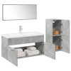 Juego muebles de baño 4 pzas madera contrachapada gris hormigón