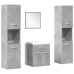 Set muebles de baño 5 piezas madera ingeniería gris hormigón