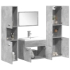 Juego muebles de baño 4 pzas madera contrachapada gris hormigón