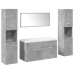 Set muebles de baño 5 piezas madera ingeniería gris hormigón