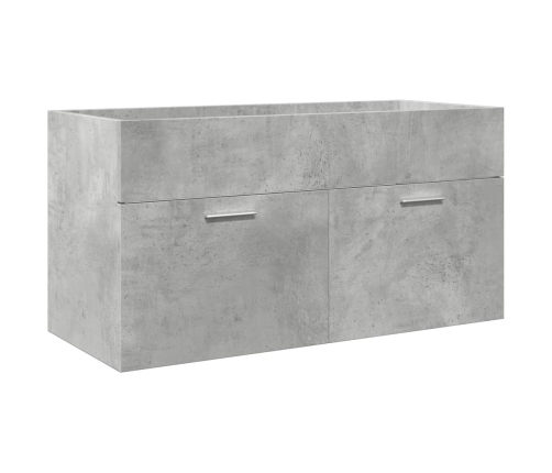 Set muebles de baño 5 piezas madera ingeniería gris hormigón