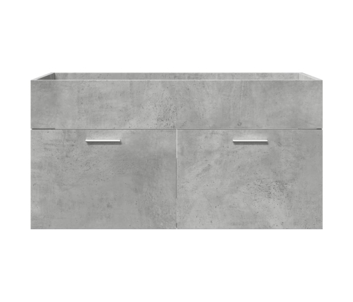 Set muebles de baño 5 piezas madera ingeniería gris hormigón