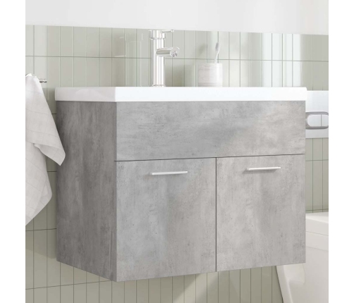 Mueble de baño con lavabo incorporado y grifo gris hormigón