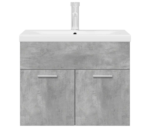 Mueble de baño con lavabo incorporado y grifo gris hormigón