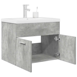 Mueble de baño con lavabo incorporado y grifo gris hormigón