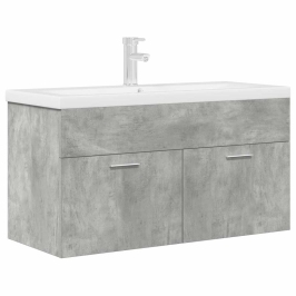 Mueble de baño con lavabo incorporado y grifo gris hormigón