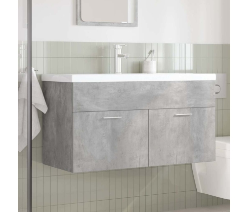 Mueble de baño con lavabo incorporado y grifo gris hormigón