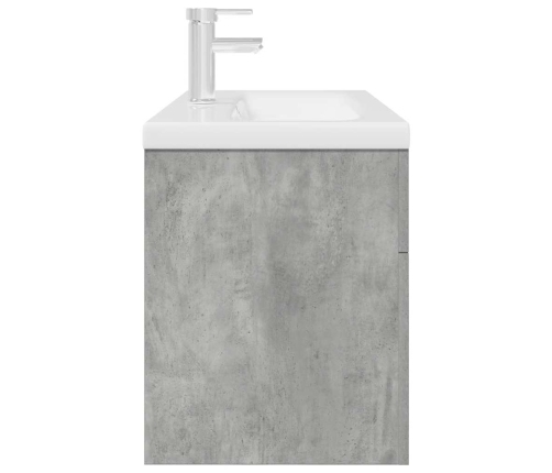 Mueble de baño con lavabo incorporado y grifo gris hormigón