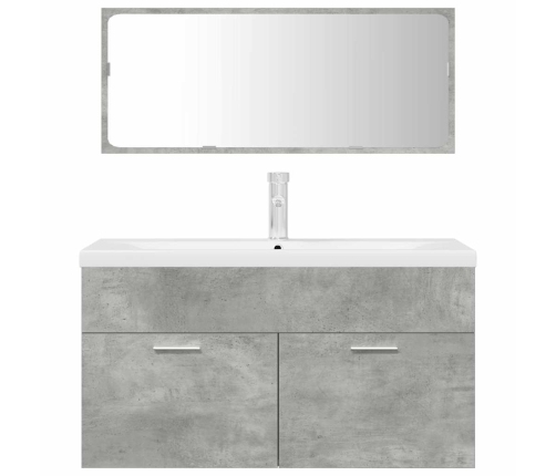 Set muebles de baño 2 piezas madera contrachapada gris hormigón