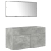 Set muebles de baño 2 piezas madera contrachapada gris hormigón