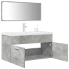 Set muebles de baño 2 piezas madera contrachapada gris hormigón