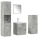 Set muebles de baño 5 piezas madera ingeniería gris hormigón