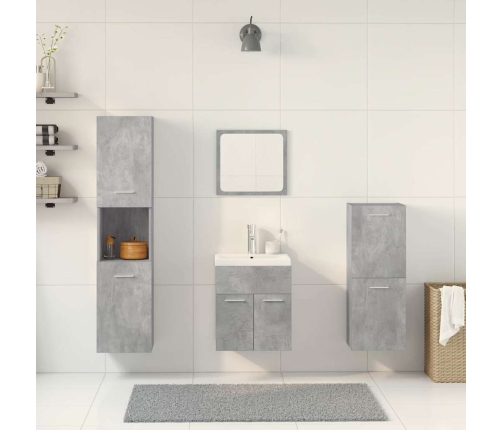 Set muebles de baño 5 piezas madera ingeniería gris hormigón