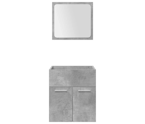 Set muebles de baño 5 piezas madera ingeniería gris hormigón