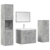 Set muebles de baño 5 piezas madera ingeniería gris hormigón