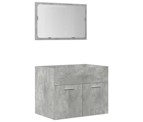 Set muebles de baño 5 piezas madera ingeniería gris hormigón