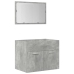 Set muebles de baño 5 piezas madera ingeniería gris hormigón