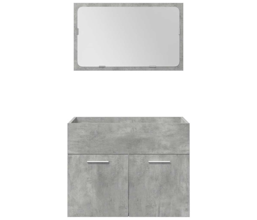 Set muebles de baño 5 piezas madera ingeniería gris hormigón