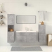 Set muebles de baño 5 piezas madera ingeniería gris hormigón