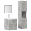 Juego muebles de baño 4 pzas madera contrachapada gris hormigón