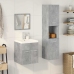 Juego muebles de baño 4 pzas madera contrachapada gris hormigón