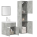 Juego muebles de baño 4 pzas madera contrachapada gris hormigón