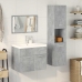 Juego muebles de baño 4 pzas madera contrachapada gris hormigón