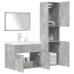 Juego muebles de baño 4 pzas madera contrachapada gris hormigón