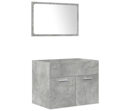 Juego muebles de baño 4 pzas madera contrachapada gris hormigón