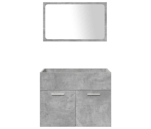 Juego muebles de baño 4 pzas madera contrachapada gris hormigón